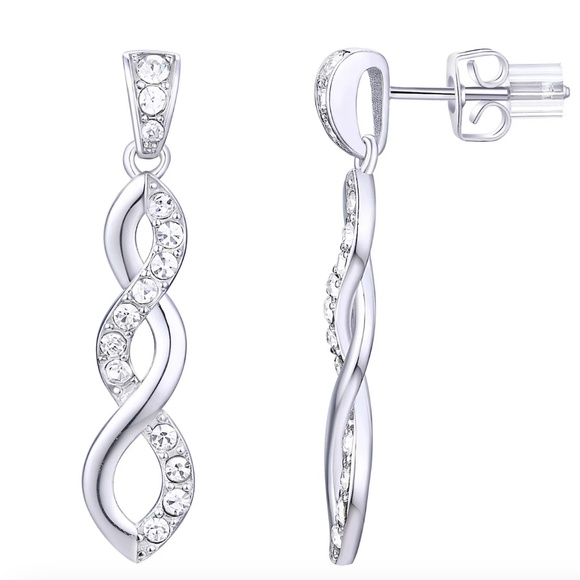 Chrystina Crystal Twist Dangle Earrings - Picture 1 of 1